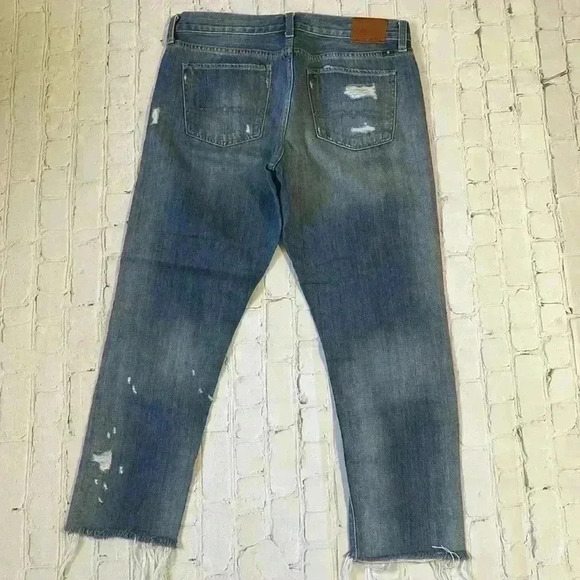 Lucky brand, sienna slim boyfriend cropped Raw hem denim - Picture 6 of 7
